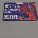 ARTISTRO 24 Dual Tip Acrylic Paint Markers - Art Painting Kit Easy for All Ages & Levels Acrylic Paint Pens for Fabric, Rocks, Paper, Wood, Canvas, Glass, DIY (Dual Tip Brush + Fine)