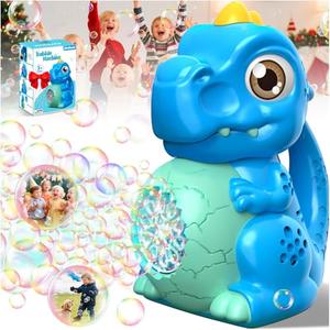 Dinosaur Bubble Machine Toy for Kids: Automatic Blower with Lights, Large 150ML Tank & Powerful Motor - Produces 15,000+ Colorful Bubbles/Min for Magical Party, Birthday