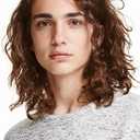Long Wavy Brown Wig for Men Shoulder Length Side Part Heat Resistant Synthetic Cosplay Party Costume Wig