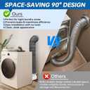 Dryer Vent Hose for Tight Space, 90 Degree Dryer Vent Elbow Connector Kit with 6-Layer Flexible Aluminum Duct, Space-Saving 4 Inch Dryer Hose Kit with Elastic Rubber Seal