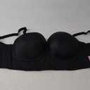 SEA BBOT Women Longline Strapless Bra Full Coverage Corset Bra Hide Back Fat (38DD, Black)