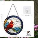 Rngmsi Cardinal Stained Glass Window Hanging, 7.8 Sun Catchers Art Cardinal Decor Indoor Window, Decorative Suncatchers Hanging Ornaments Home Garden Gift for Housewarming Festival