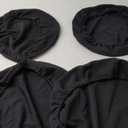 BUYUE 4 Pcs Bar Stool Covers, Luxury Fabric Dia.16-18" Round Stretchy Crease-Resistant Washable Jacquard Dustproof Stool Seat Slipcover, L-Black-Set of 4