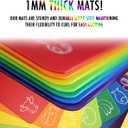 Cutting Board Mats Flexible Plastic Colored Mats with Food Icons, Fotouzy BPA-Free, Non-Porous, Anti-skid back and Dishwasher Safe, Set of 7 Rainbow - 7 Pieces