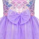 LQSZ Girls Sparkle Mermaid Tutu Dress Tank Top Birthday Party for Toddlers Kids 3-12 Years Playwear Photo Shoot (Purple)