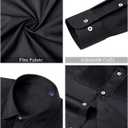 J.VER Men's Tuxedo Shirt Formal Dress Shirt Pleated Long Sleeve Button Down Shirts for Prom Party Wedding (Black, XXXL)