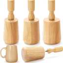 3 Sizes Wood Molds for Pottery with Removable Handle Wood Shaping Tool for DIY