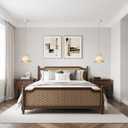 Pendant Lights Kitchen Island, Boho Rattan Hanging Lamp with Handwoven Spherical Shade, Hardwired Chandelier Pendant Light Fixture for Dining Room, Bedroom, Hallway, Entryway (1 Pack)