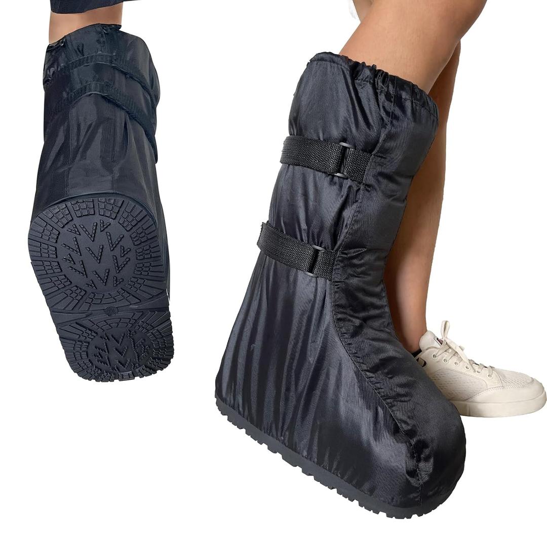 Waterproof Boot Cover for Medical and Orthopedic Boots, Heavy-Duty Non-Slip Sole, Reusable Shoe Protector for Rain, Snow, Beach, Garden, Indoor & Outdoor Use (Large)