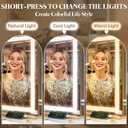 FENNIO Vanity Mirror with Lights 32"x22", Lighted Makeup Mirror, Large Vanity Mirror, Touch Sensor with 3-Color Lighting, 10X Magnification and USB Charging Port for Vanity DeskSquare Gold