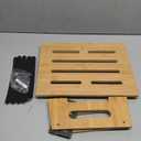 One Step Stool for Adults Seniors and Kids with Non-Slip Surface, Natural Bamboo Stepping Stools for High Bed, Bathroom and Kitchen, Hold Up to 450 LBS, Lightweight, Waterproof, Easy to Install