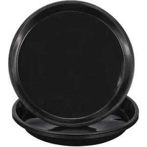 PATIKIL 5 Pack Plastic Plant Saucer, 20 Inch Plant Tray for Pots Round Plant Dish Plant Drip Trays Water Tray for Indoors Outdoors Garden, Black