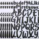 416 Alphabet Stickers 8 Sheets 1in 2in Lowercase and Uppercase Self-Adhesive Waterproof Vinyl Sticker for Scrapbooks, Mailboxes, Posters, Crafts (Black)