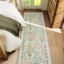 Washable Kitchen Rug Runners for Hallways: 2'6"x8' Bedroom Rug Non Slip Low Pile Stain Resistant Soft Indoor Floor Carpet Runner Rug for Entryway Hallway Kitchen Living Room Farmhouse
