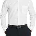 Van Heusen Men's Dress Shirt Fitted Poplin Solid (16" Neck 32"-33" Sleeve, White)