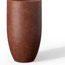 Kante 24 Inch Tall Round Concrete Planter, Large Indoor Outdoor Plant Pots with Drainage Hole and Rubber Plug, Modern Decorative Garden Pots for Home Patio Porch, Rusty