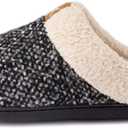 ULTRAIDEAS Women's Indoor Bedroom Slipper with Memory Foam, Gift for Women, Wool-Like House Shoe with Anti-Skid Rubber Sole for Ladies (5-6)