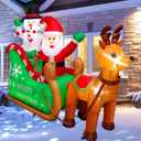Kucheri 7.2 FT Long Christmas Inflatables Santa Claus on Sleigh with Snowman & Reindeer, LEDs Build-in Blow Up Christmas Yard Inflatable Decoration for Outdoor Indoor Garden Lawn