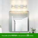 Modern Brushed Nickel 3 Lights Bathroom Vanity Light, Eleglant Nickel LED Bathroom Light Fixtures over Mirror, Dimmable Acrylic Shade Wall Lighting Fixtures, Hardwired Wall Light(H9.25in, L21.26in)