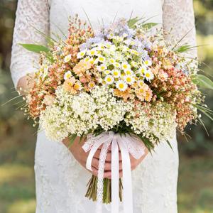 Tigeen 14 Inch Wildflowers Wedding Bouquets for Bride