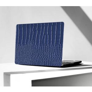 KEROM Compatible for Crocodile MacBook Pro 13 Inch Case 2025-2016 M2 M1 A2338 A2289 A2251 A2159 A1989 A1706 A1708, Textured Aligator Skin Snakeskin PU Leather Hardshell & Keyboard Cover, Blue