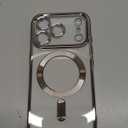 Meifigno Designed for iPhone 17 Pro Case 6.3", [Glitter Card & Wrist Strap][Compatible with MagSafe][1HD +1X Privacy Screen Protectors] Surround Raised Lens Protection for 17 Pro Case, Titanium Silver