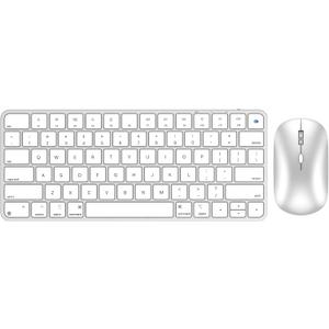 Bluetooth Keyboard and Mouse for Mac, Rechargeable, Mini Size, Ultra Slim, Quiet Typing, 4 Level DPI, Wireless Keyboard and Mouse Compatible with Mac, iPad, iPhone, MacBook Air/Pro