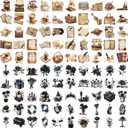 3 x 100 Vintage Aesthetic Transparent Waterproof Stickers for Scrapbooking Diary Decorations Ideal for Teens and Adults Crafting Water Bottles and Handmade Projects