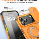 Chubbycable Phone Case for iPhone 17 Pro Max Chubbyarmor 2.0 Military-Grade Shockproof Magnetic Case with Camera Slide & 360 Kickstand Ring, Purple