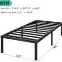 HLIPHA Metal Platform Bed Frame 14 Inch Tall Bed No Box Spring Needed,Twin Size Bed with Sturdy Slat Support,Easy to Assemble,Black