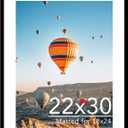 JCJMY 22x30 Picture Frame with 18x24 Mat, Display Photo 18x24 with Mat or 22 x 30 Without Mat, Wall Hanging Large 22 by 30 Poster Frame with Plexiglass, Black