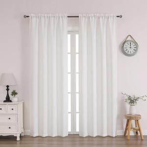 Chyhomenyc Cream Curtains 78 Inch Length 2 Panels Set, Faux Linen Textured Light Filtering Soft Airy Farmhouse Curtain Drapes for Living Room Bedroom, 40Wx78L