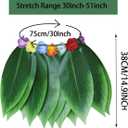 Hawaiian Hula Leaf Skirt Set Plus Size with Lei Necklace, Bracelet and Hair Clips, Tropical Hawaiian Costume Set ( No Size )