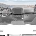 RT-TCZ Center Console Dashboard Strip Cover Trim Decoration Interior Accessories for Ford F150 2021-2025 (Black Wood Grain)