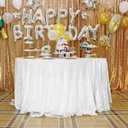 JYFLZQ White Sequin Tablecloth 120" Round Sparkly Drape Table Cloths Table Cover Overlay for Wedding Birthday Party Baby Bridal Shower