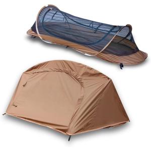 Easy Set Up Ultralight Bivy Tent for Camping, 1 Person Pop Up Backpacking Tent for Camping/bivy/Hiking, Waterproof & Mosquito Proof Outdoor Shelter (brown)