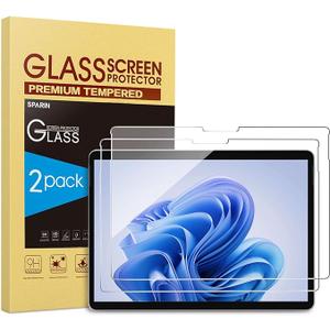 SPARIN [2 Pack] Screen Protector for Surface Pro 11 2024/Microsoft Surface Pro 9/Surface Pro 10/Surface Pro 8/Surface Pro X, [13 inch], 9H Tempered Glass/Support Surface Pen