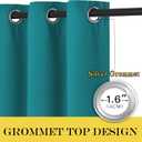 NICETOWN Extra Wide Blackout Peacock Teal Sliding Door Curtain - Thermal Curtains Room Divider Drape Light & Sound Blocking Blackout Window Treatment for Living Room & Bedroom (W100 x L108, 1 Panel)