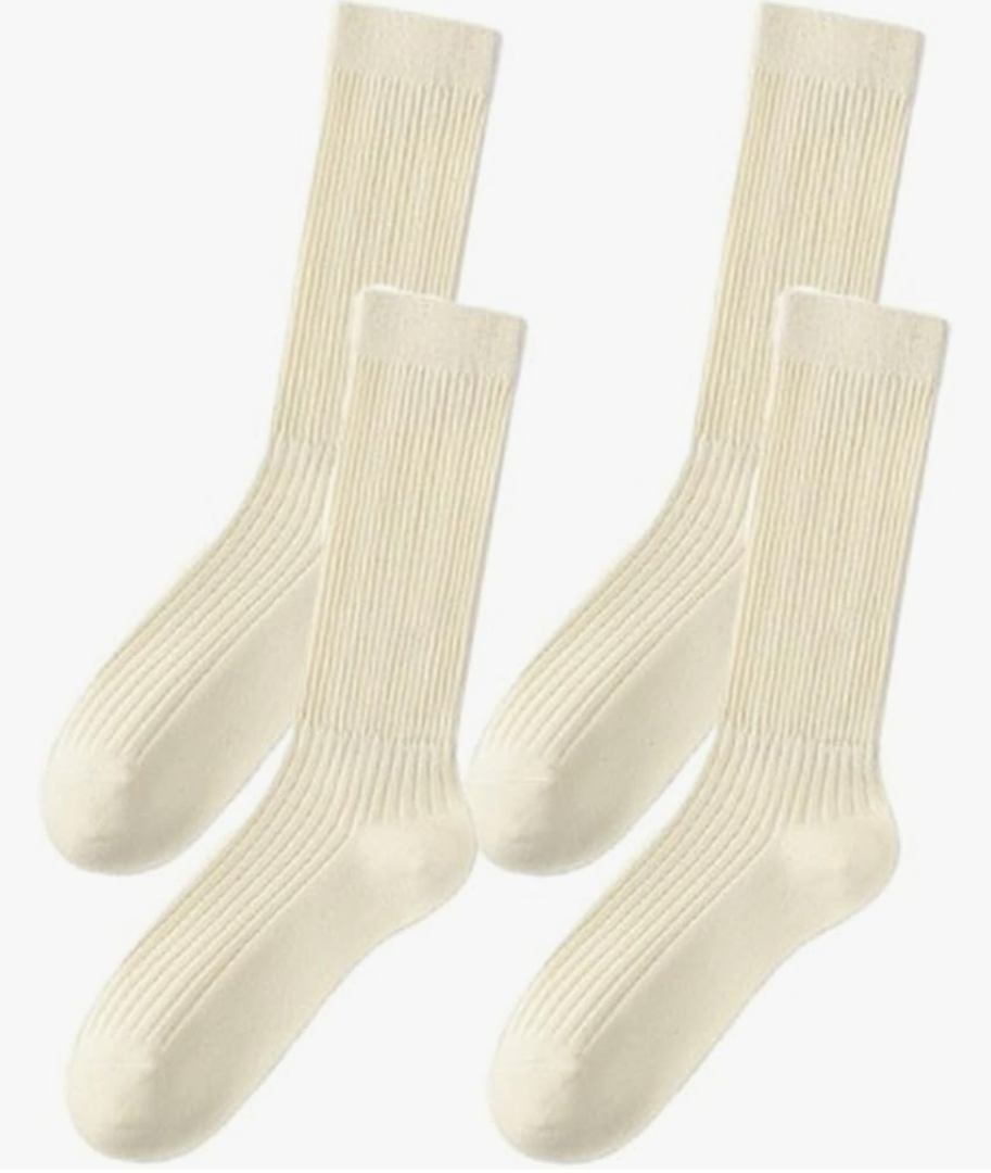 ASTRALUX cotton Socks Unisex 4 Pairs Men's socks & Women's socks, L