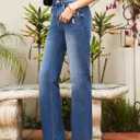 SHEWIN Straight Leg Jeans for Women Trendy High Rise Tapered Flare Jeans Stretchy Wide Leg Ankle Denim Pants with Pockets (8, Beau Blue)