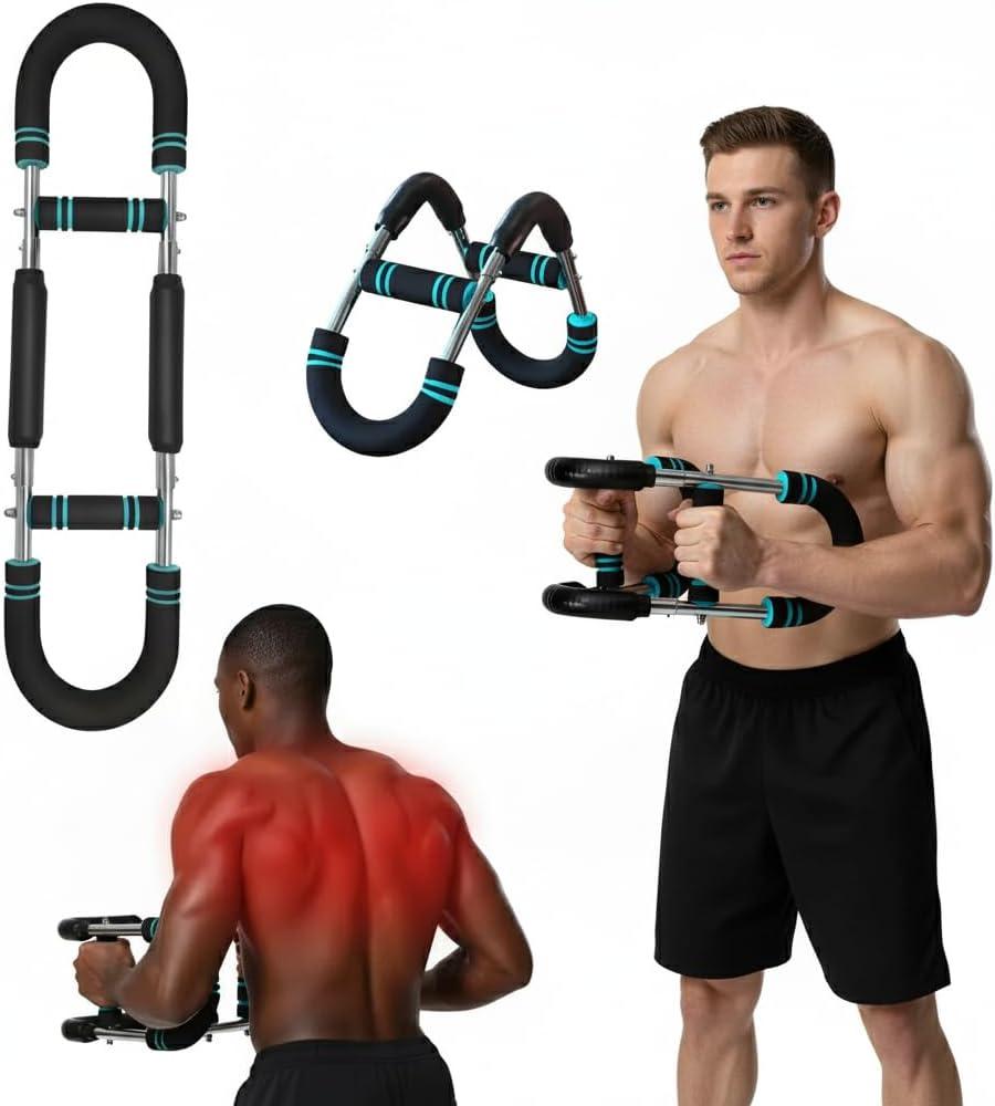 UPGRADED Unisex 3-Level Adjustable Twister Arm Trainer (60-110lbs), Foldable Arm/Muscle/Shoulder/Back Fitness Equipment, Portable Chest Workout Exerciser for Home Gym Travel