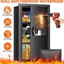 25.6'' Tall Fireproof Wall Safes Between the Studs, Fire Security In Wall Safe with Digital Keypad, 2 Removable Shelves and Fireproof Bag, Anti-Theft Hidden Wall Safe for Home, Pistols, Cash