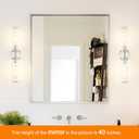 Brushed Nickel Wall Sconces Set of 2, Modern Bathroom Vanity Lights for Mirror, Hardwired Glass Wall Light Fixtures with E26 Base (Bulbs Required) for Bathroom, Bedroom, Hallway, 22.05 Inch