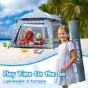 Baby Playpen Pop-up Tent - Outdoor & Indoor Play Tent for Beach with Canopy Travel Bag Portable Play Yard for Babies & Toddlers (Ocean)