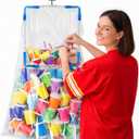 Portable Trash Bag Holder Stand For 20-33+ Gallon Liners. 16x17in Hanging Stand for Waste or Storage & Organization. Garbage can For Home Recycling Camping Picnic Party Boat Car RV or Leaf Collector (Black & Blue)