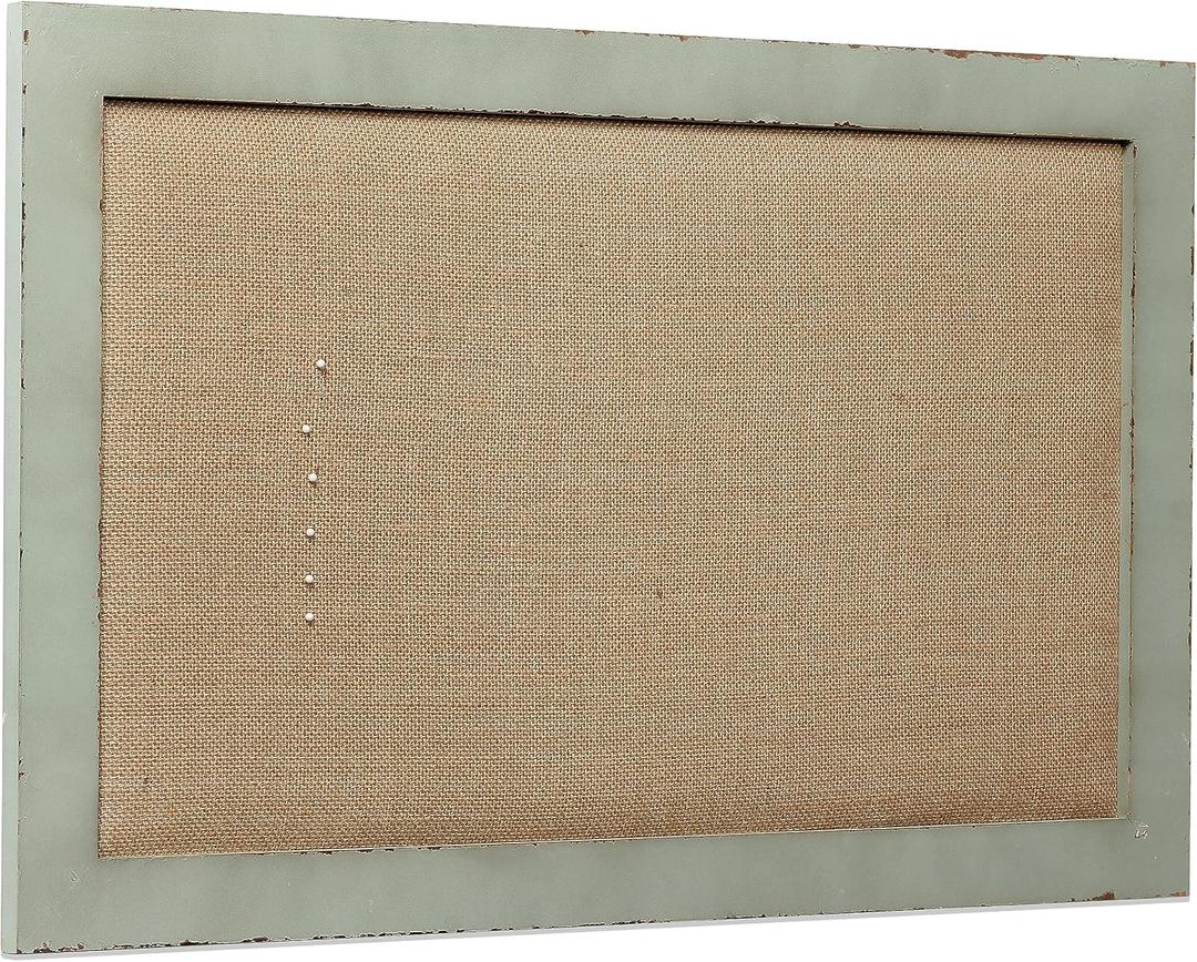 SOFE Linen Bulletin Board 18 X 29 Inches Wood Frame, Fabric Pin Board Corkboards for Wall Decorative, Rustic Memo Board Photos Wall Organizer Display Board, Vision Board for Home Room Office Message, 18.1" x 0.7"