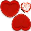 4 x Silicone Heart Shaped Cake Pans, Nonstick Heart Cake Mold, Heart Shaped Baking Pans for Cakes and Brownies, Easy Clean, Freezer, Microwave and Oven Safe (Z-A)