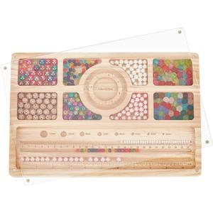 BENECREAT Wooden Beading Board with Clear Acrylic Lid, 11.8x7.8x0.6inch Bracelet Board with Measurements Bead Design Tray for DIY Jewelry Bracelets and Necklaces Making