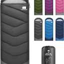 Sleeping Bags for Adults Cold Weather & Warm,Backpacking Camping Sleeping Bag for Tall Girls Boys,Lightweight,Compact,Waterproof Camping Gear for Traveling,Hiking,Hotel,Outdoor & Indoor (3lb(50-70), Black)