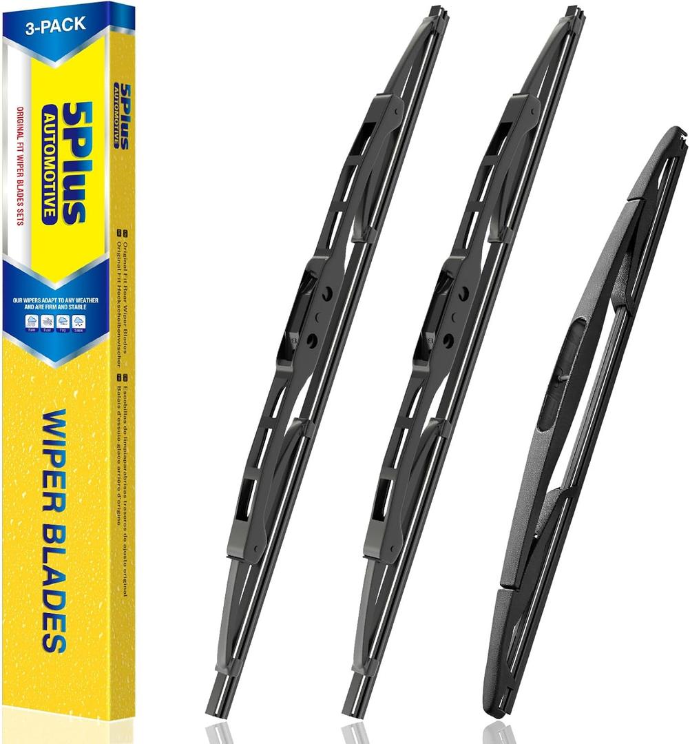 Windshield Wipers Replacement for Jeep wrangler JK 2008-2018, Jeep wrangler 2007-2017 Premium All Weather Front & Rear Wiper Blades 15"+15"+13"-OEM Original Factory Quality (Set of 3)